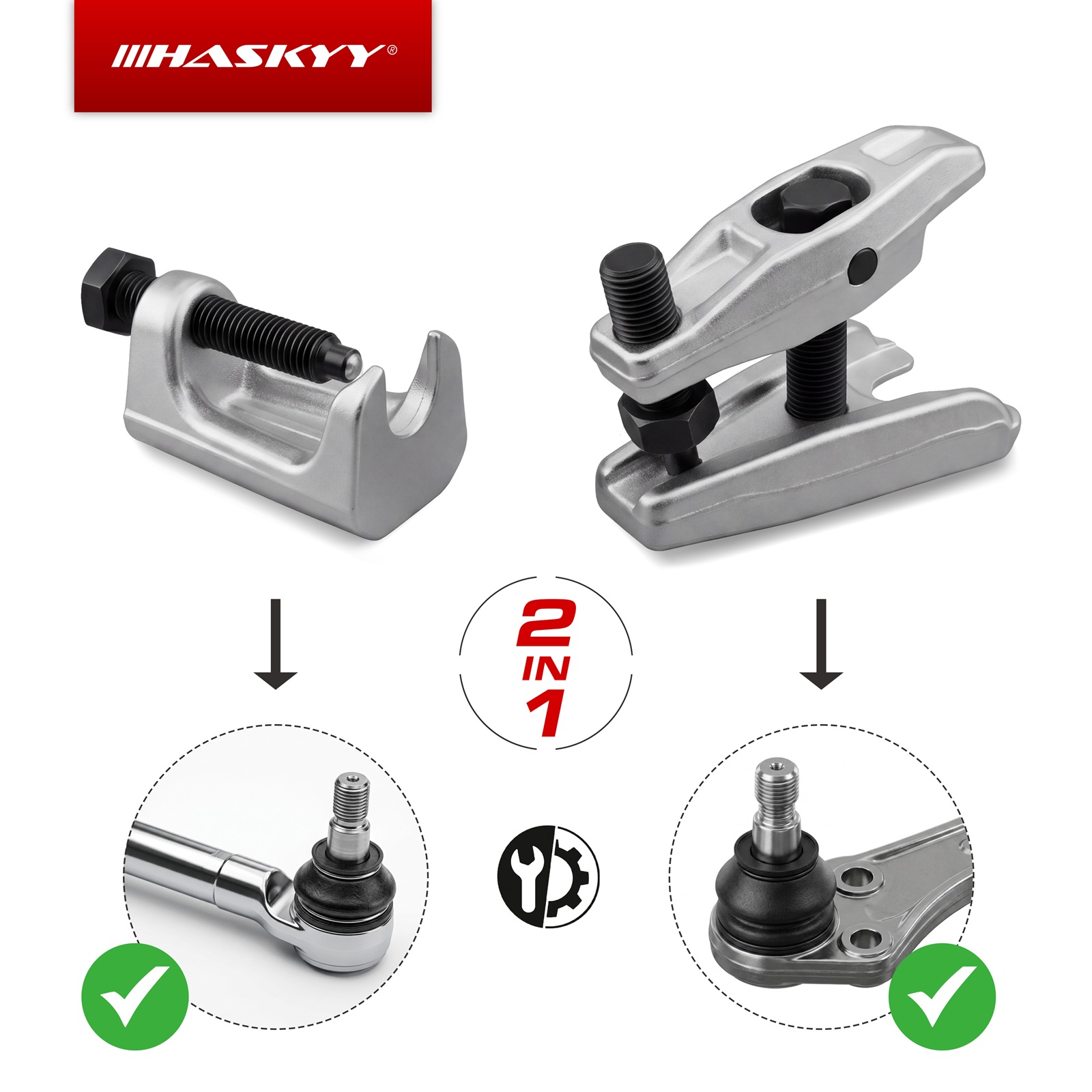 HASKYY 2-teiliger Universal Kugelgelenk-/Spurstangenkopf-Abzieher Satz