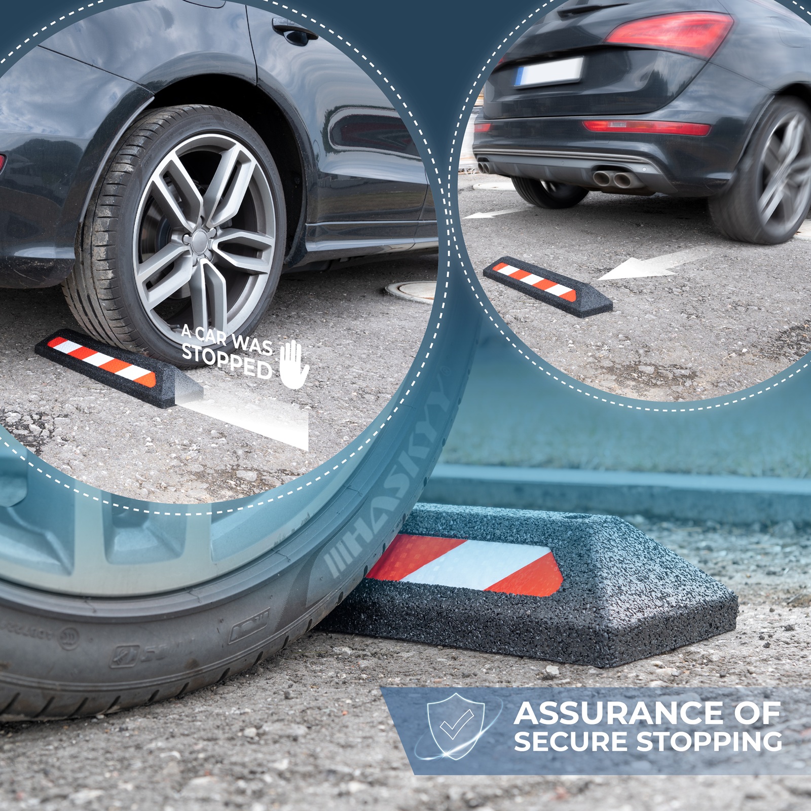 Parkplatzbegrenzung WHEEL gelb Anfahrschwelle Gummi inkl Parkplatzbegrenzung WHEEL gelb Anfahrschwelle Gummi inkl