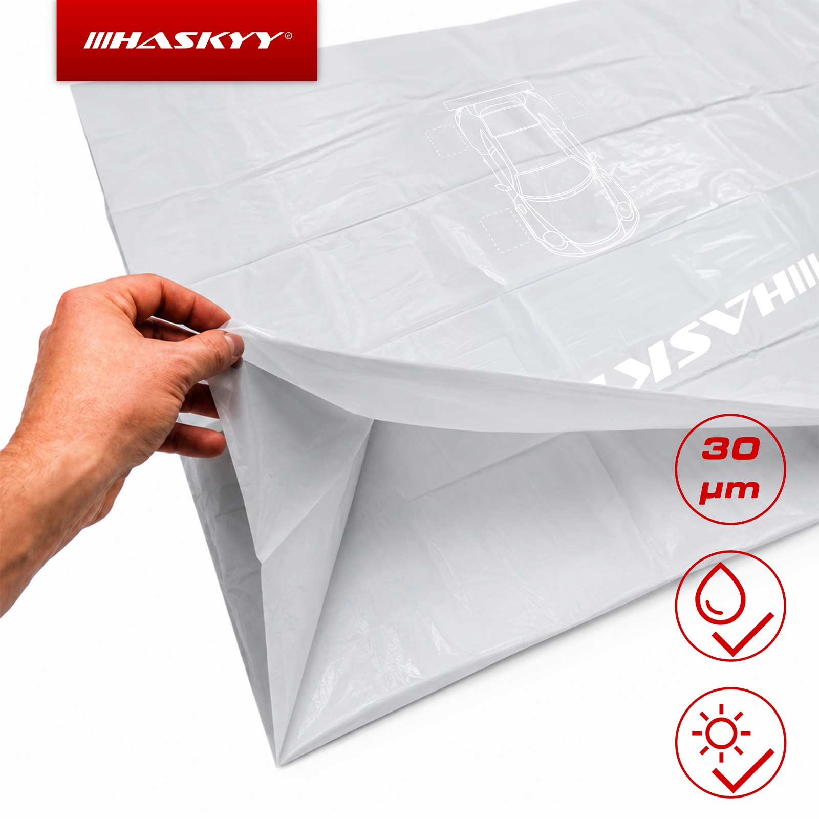 HASKYY 4x Reifentasche Reifenhülle XXL Reifensack bis 22" 110x110 cm Grau
