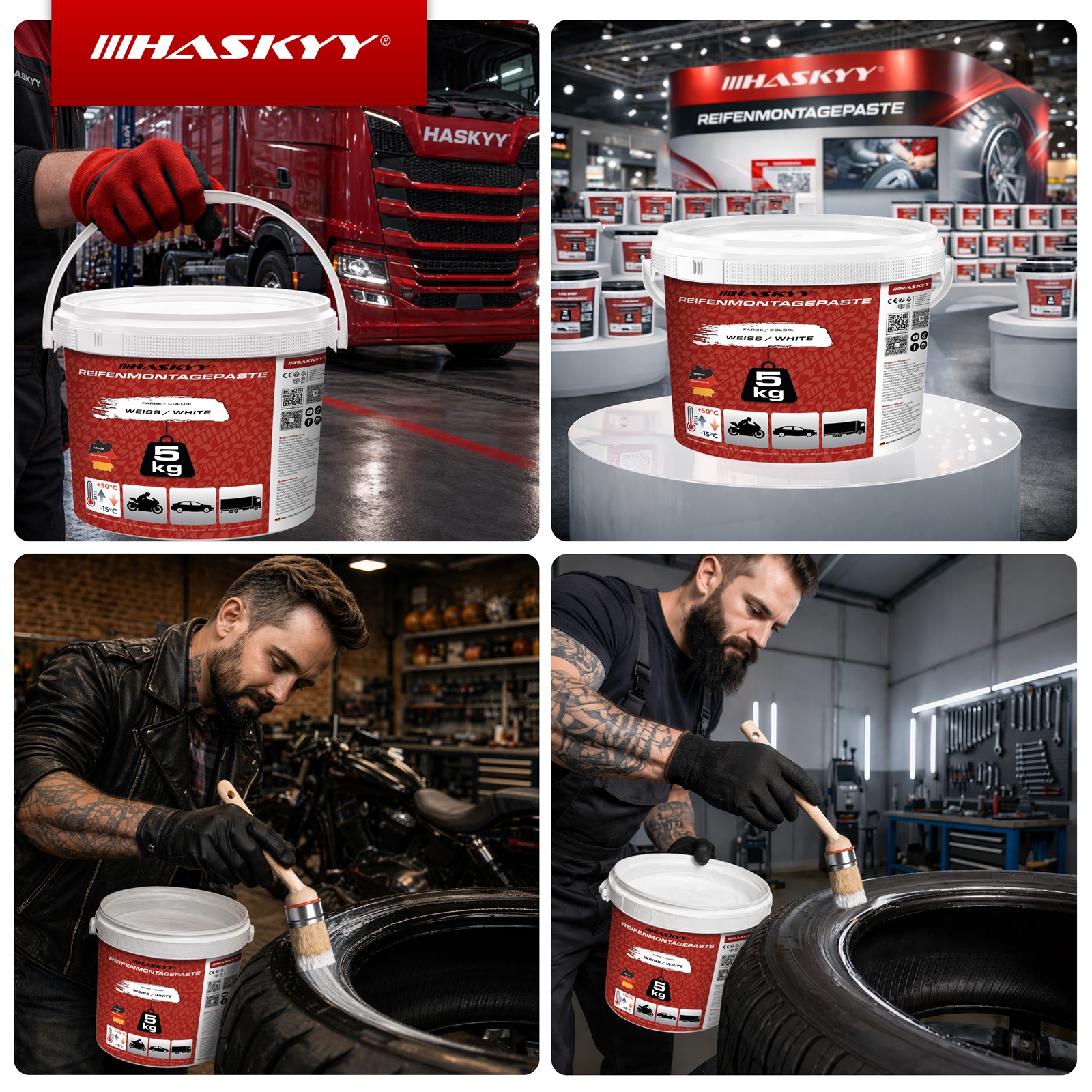 HASKYY Reifenmontagepaste 5KG WEIß Reifenmontierpaste Montagepaste Montagewax