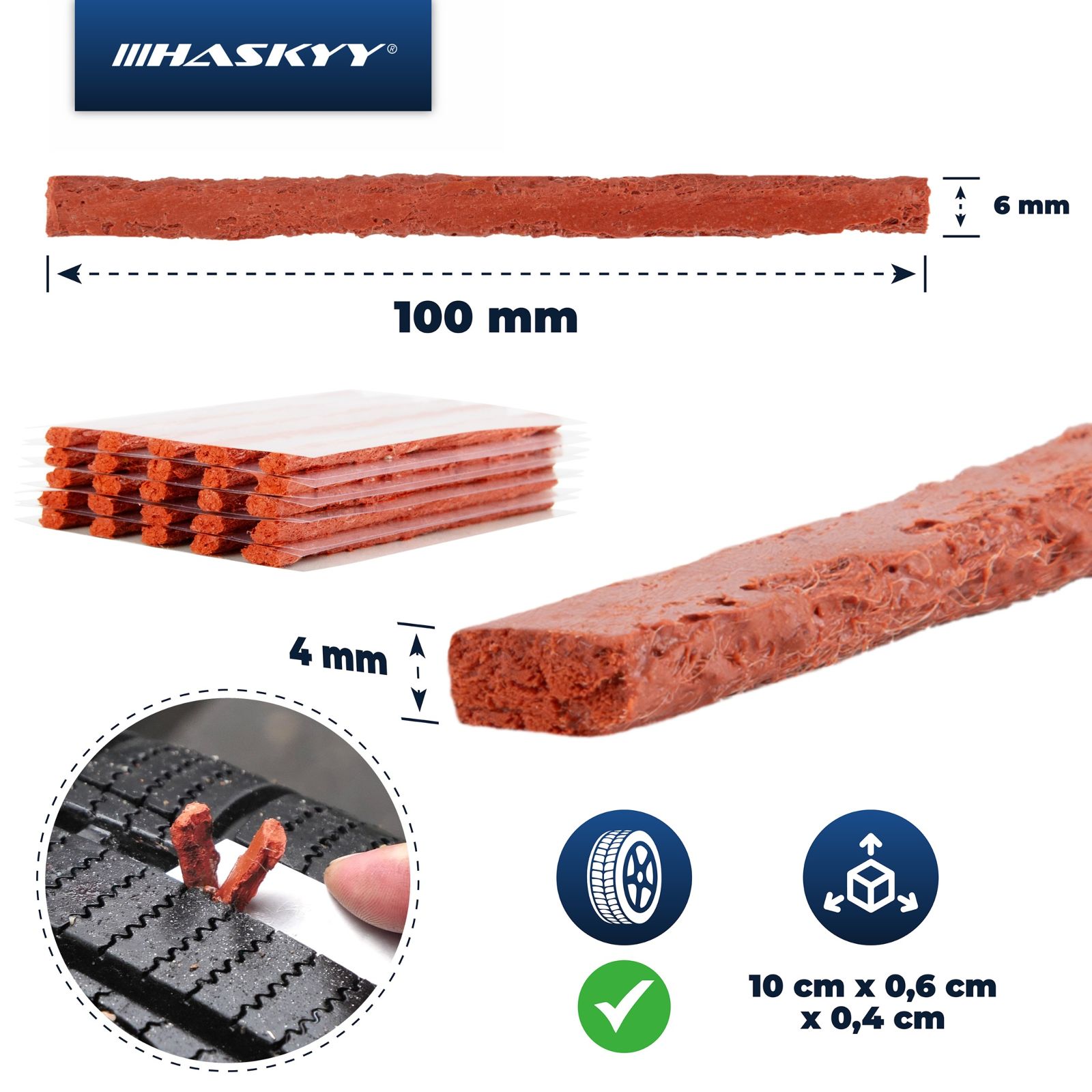 HASKYY Reifen Reparatur Set 53 tlg. Reifenflickzeug Auto Reifenreparatur Set