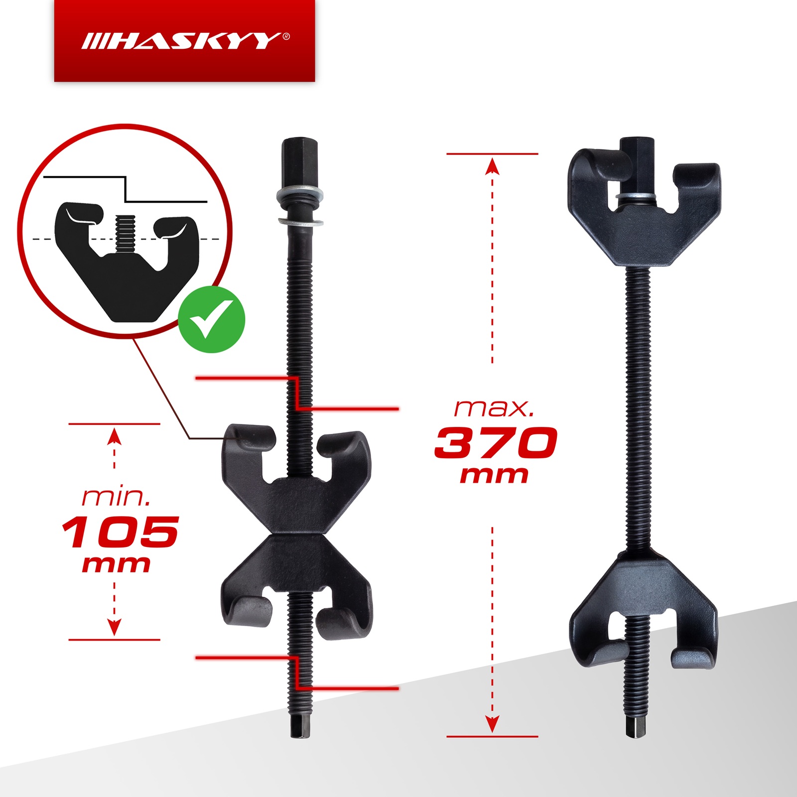 2 TLG Universal Profi Federspanner Tieferlegung Stoßdämpfer Montagespanner 380mm